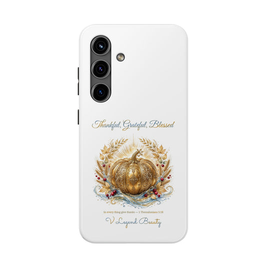 Thankful, Grateful, Blessed Phone Case | Thanksgiving Christian Gift | V Legend Beauty