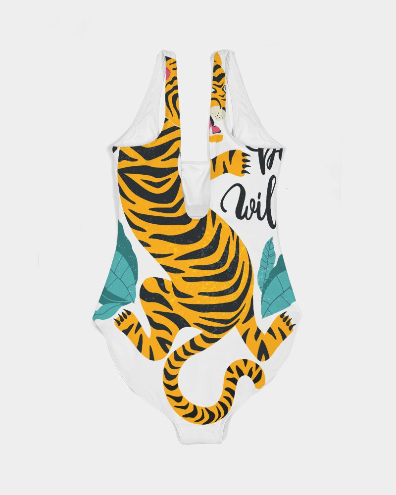 V Legend Tiger Images Women's All-Over Print One-Piece Swimsuit