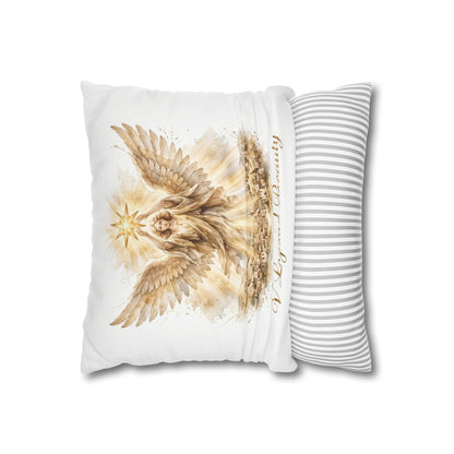V Legend Beauty White Christian Faith Throw Pillow – Angel Star Home Decor – Small 14"