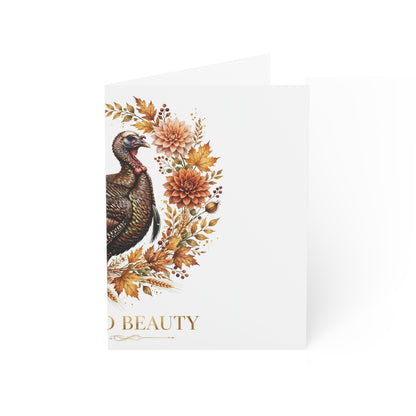 V Legend Beauty Thanksgiving Golden Turkey Greeting Card