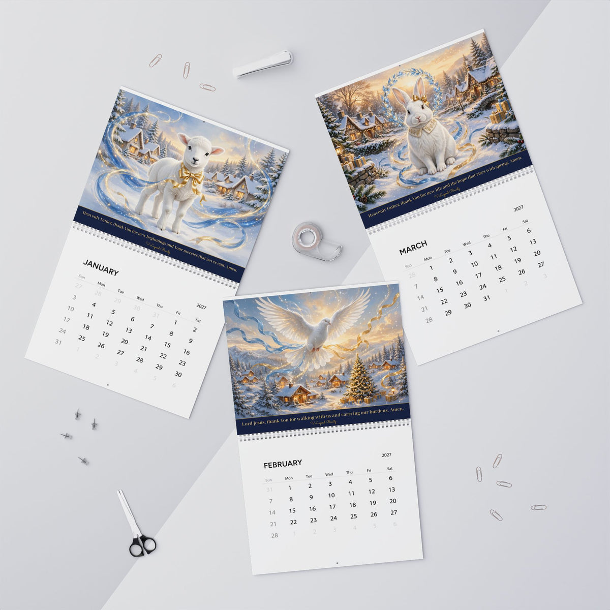 2027 Wall Calendar | Couture Animal Art Calendar | V Legend Beauty
