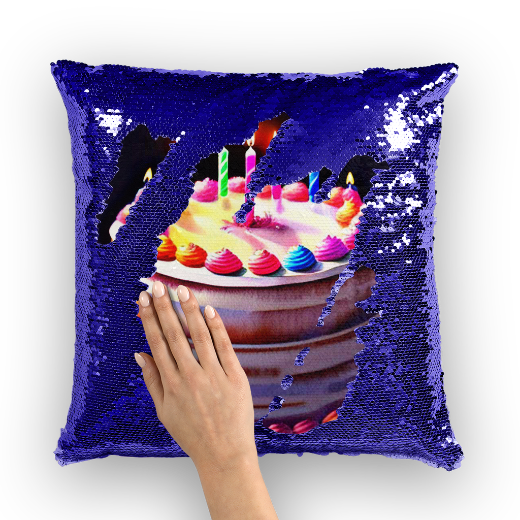V Legend Happy Birthday Sequin Cushion Cover 🎉