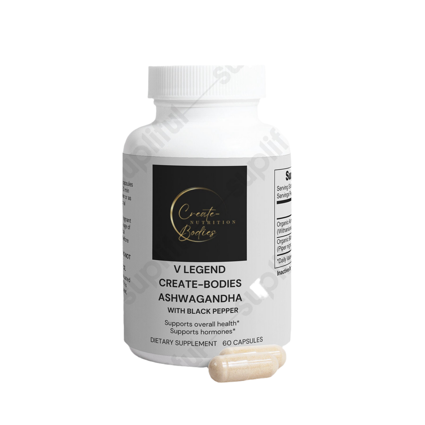 V Legend Create-Bodies Nutrition: Ashwagandha (Adult) FDA + NSF CERTIFICATES