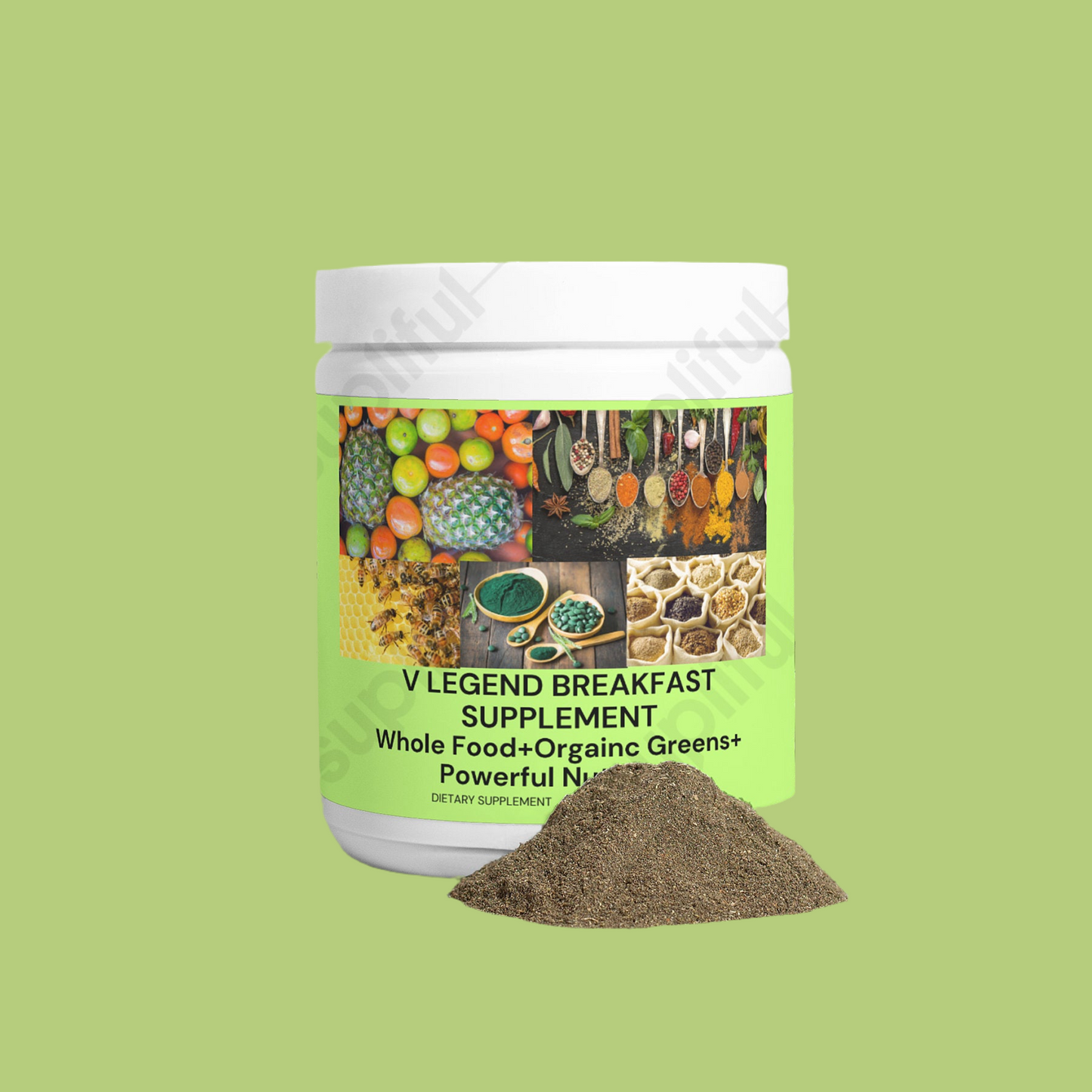 V Legend Breakfast Supplement: WHOLE FOOD + SUPER ORGANIC GREENS + POWERFUL EXPENSIVE NUTRITION (NSF CERTIFICATE)