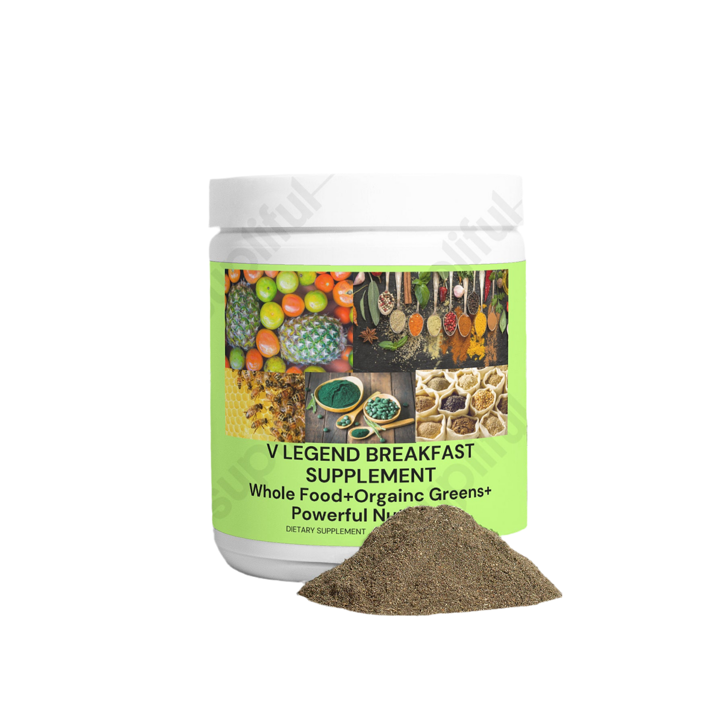 V Legend Breakfast Supplement: WHOLE FOOD + SUPER ORGANIC GREENS + POWERFUL EXPENSIVE NUTRITION (NSF CERTIFICATE)