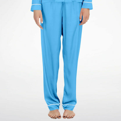 V Legend Women's Satin Pajamas - Baby Blue (Mother Love 6 Colors)