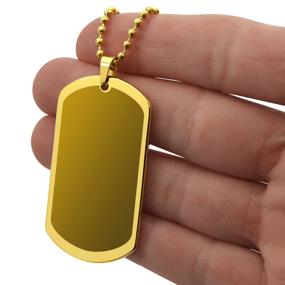 Personalised Engraved Dog Tag Necklace with 18K Gold Finish