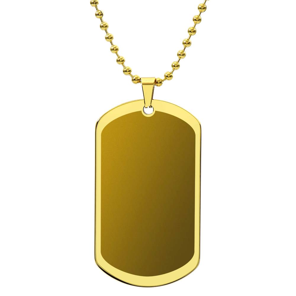 Personalised Engraved Dog Tag Necklace with 18K Gold Finish