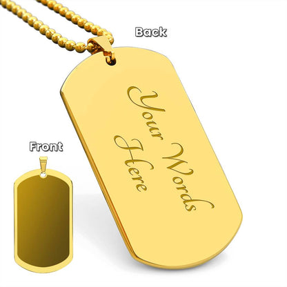 Personalised Engraved Dog Tag Necklace with 18K Gold Finish