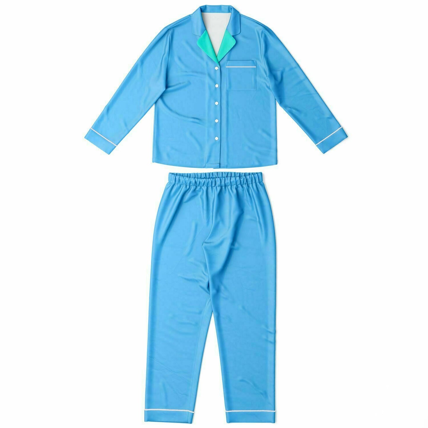 V Legend Women's Satin Pajamas - Baby Blue (Mother Love 6 Colors)