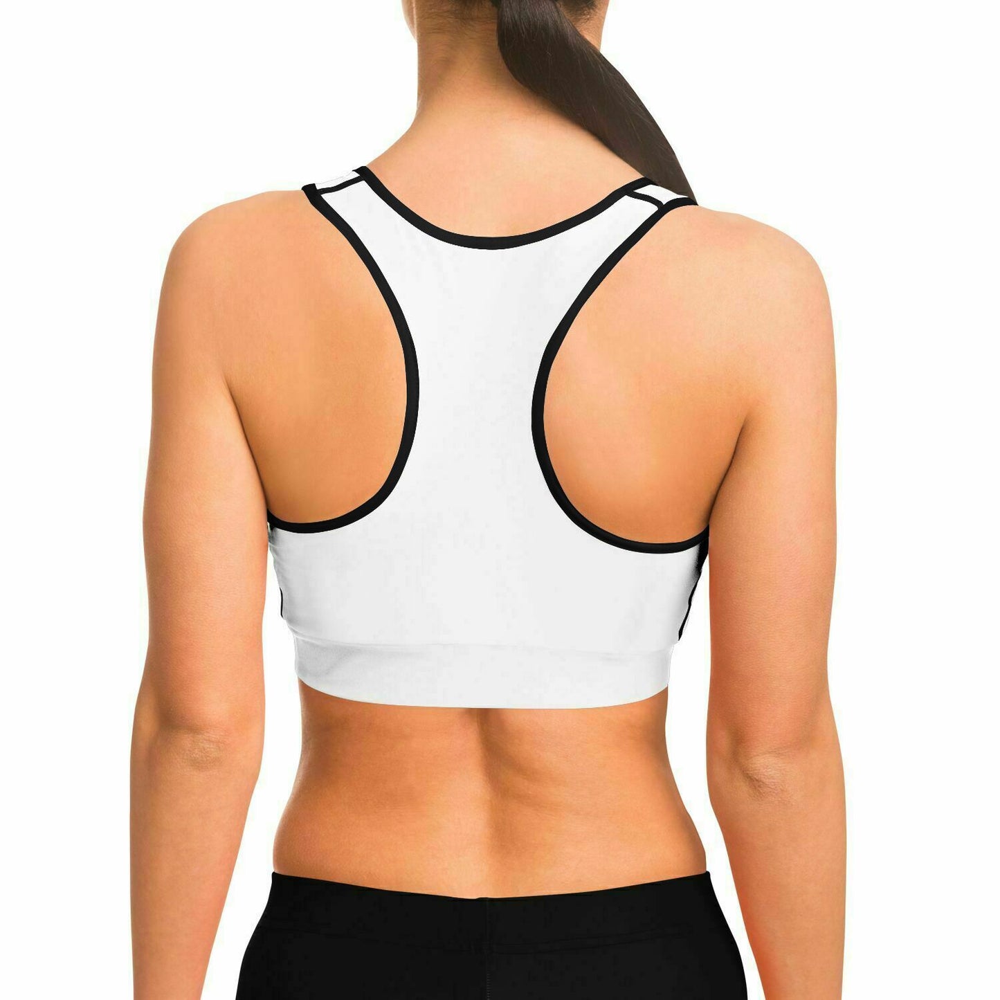 V Legend Women Black And White Sports Bra