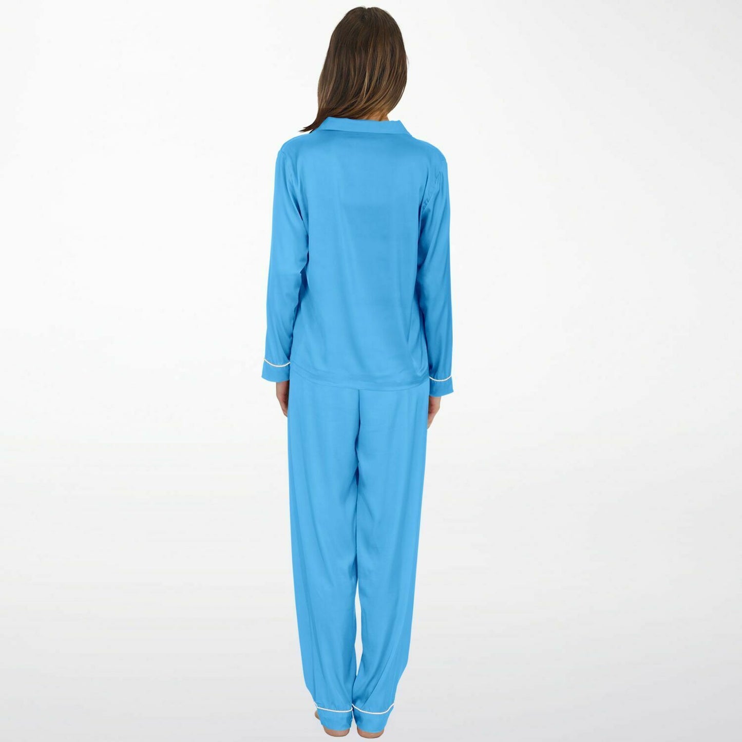 V Legend Women's Satin Pajamas - Baby Blue (Mother Love 6 Colors)