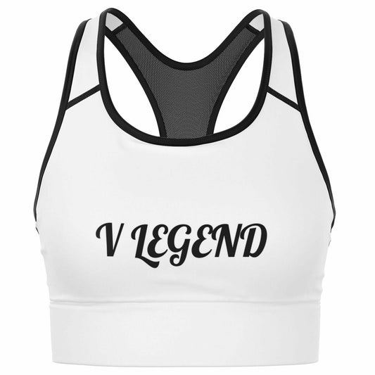 V Legend Women Mesh Padded Sports Bra - Black And White  Style