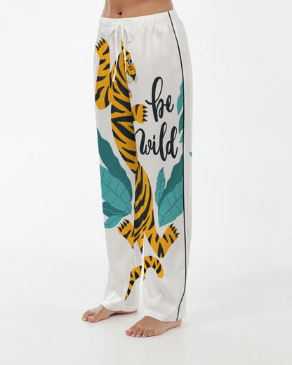 V Legend Gift:Tiger Images Women's Satin Pajama Pants