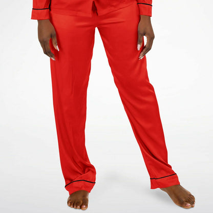 V Legend Women's Satin Pajamas - Ferrari Red (Mother love 6 Colors)