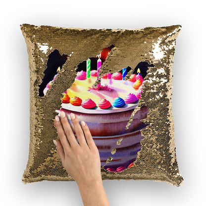 V Legend Happy Birthday Sequin Cushion Cover 🎉