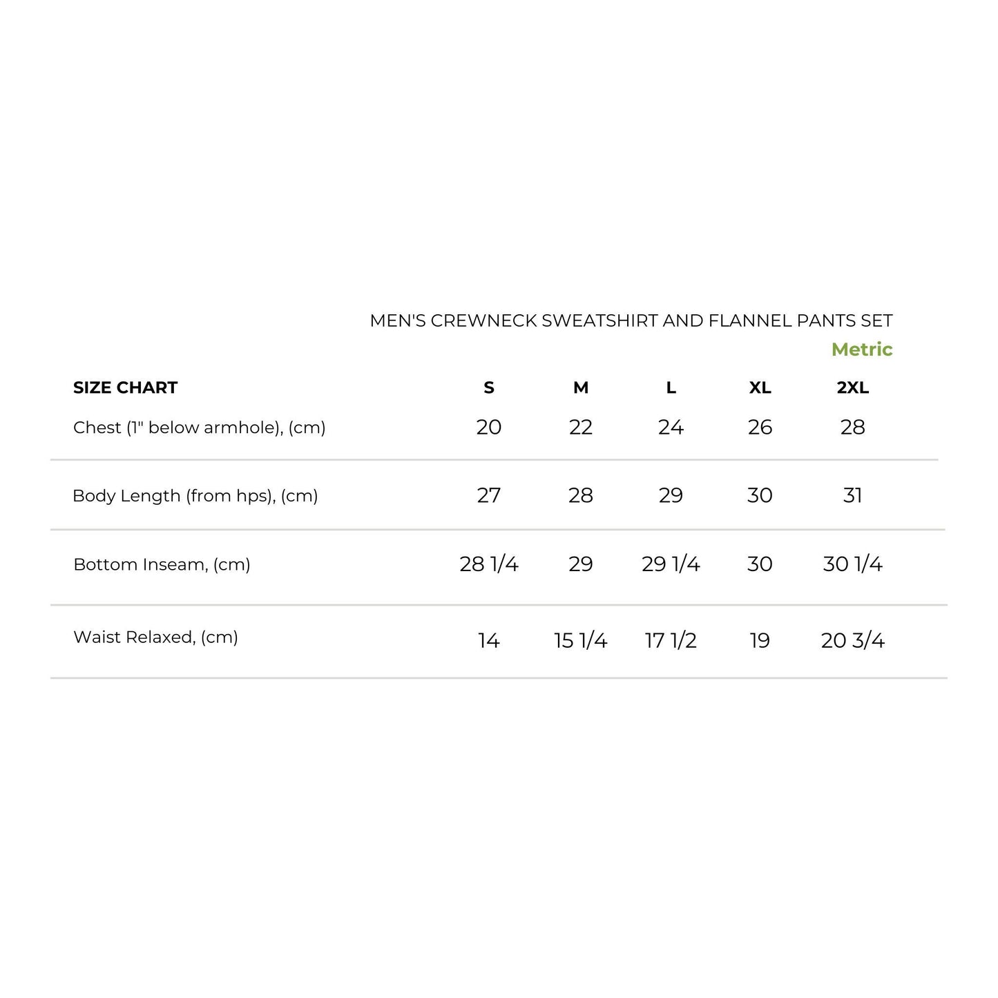 size_chart_metric